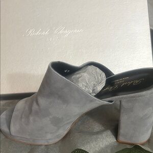 Robert Clergerie Paris Abricen 10.5/41 New In Box Blue/Grey Mules